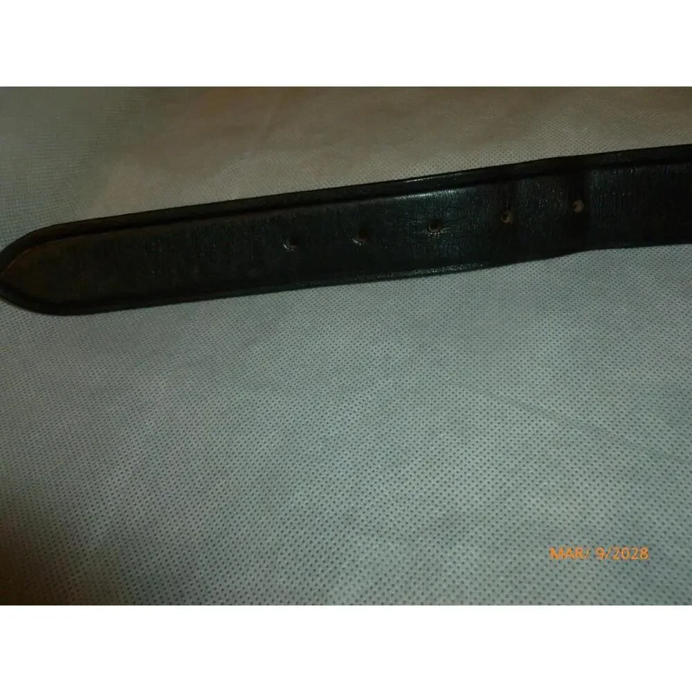 Vintage CLAUDIO ORCIANI Belt Black Silver Buckle Made Italy Sz 32‎